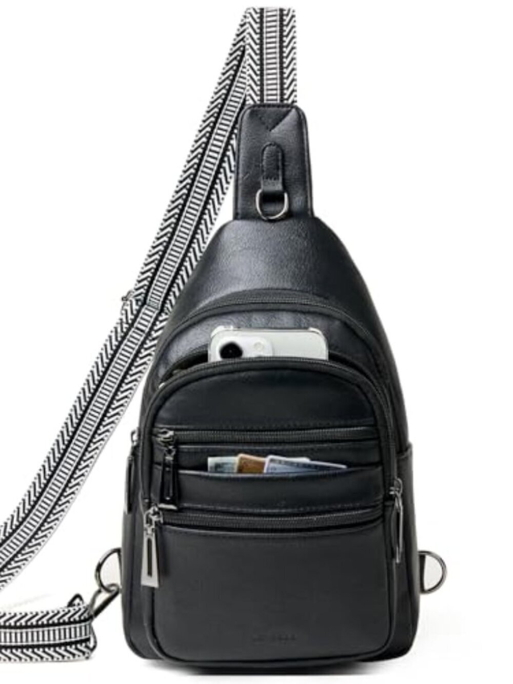 🆕 Sling Bag for Women Men 4 Zipper Pocket Trendy Crossbody Bags